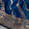 Royal Blue Banarasi Silk Saree with Elegant Golden Zari Floral Weaving