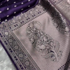 Royal Purple Satin Silk Saree with Elegant Silver Zari Weaving